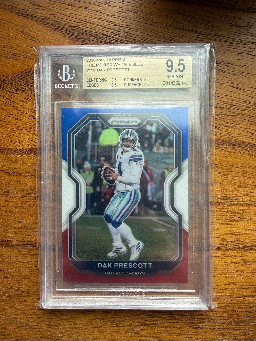 Dak Prescott 2020 prizm red white blue true gem 9.5